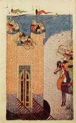 Ms 7926 206 f.149 Mongoli che assediano una cittadella, c.1252-60